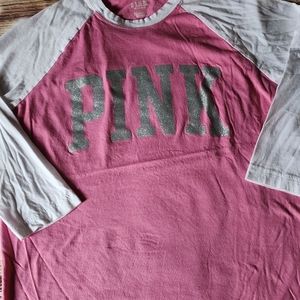 Pink Victoria Secret raglan tee